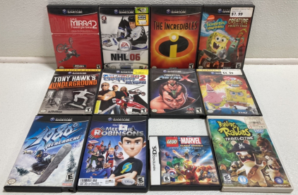 (10) Nintendo Game Cube Games, (1) Nintendo DS Game, (1) Wii Game