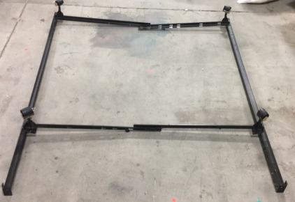 (1) Metal Queen Size Bed Frame Base With Wheels