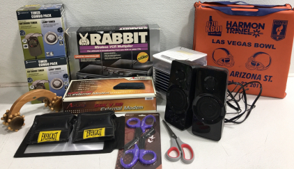 (1) Rabbit Wireless VCR Multiplier (2) Intermatic Timer Combo Pack (1) Everlast 2.5lb Weights & More!