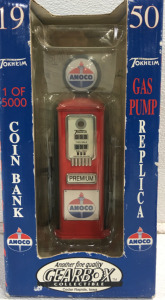 8" Gearbox Amoco Coin Bank 1950 Gas Pump Replica 1 of 5000 Limited Edition With Box