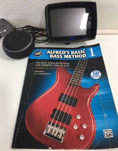 (1) Alfred’s Basic Bass Method Book (1) Amazon Dot (1) ECCO EC5605-WM Digital Wireless System 5.6”LCD Color Monitor Only