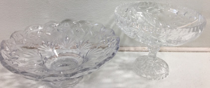 (2) Beautiful Heavy Glass/Crystal Bowls