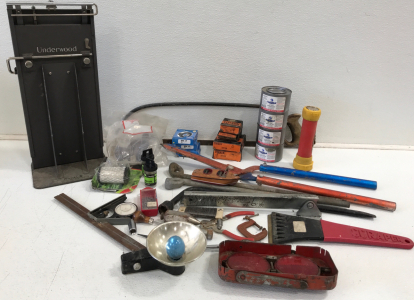 Assorted Vintage Tools Including Underwood Typewriter Accessory & More!!