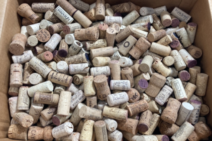 Box Full of Wine Corks