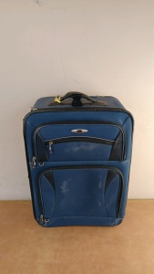 "Skyway" Blue Rolling Suitcase