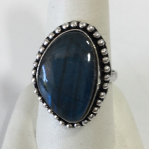 Size 9 Flashy Labradorite .925 Ring