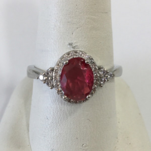 Size 10 Oval Lt. Red Ruby .925 Ring