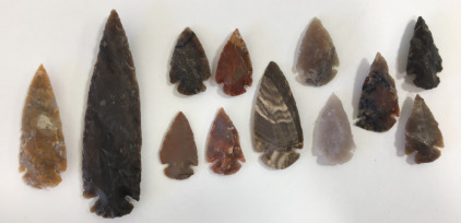 (10) Arrowheads 1.5”-2.5” Long (2) Spear Points 2.75”-4.5” Long