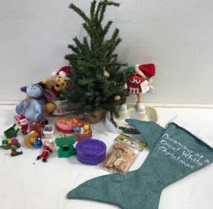 Assorted Christmas Decorations Including 18” Christmas Tree & More!