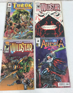 (4) Vintage Comic Books Including Turok, WildStar & Areala