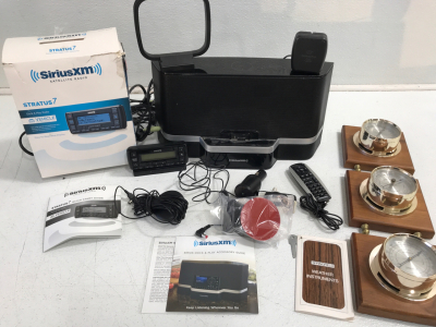 (1) SiriusXM Dock & Play Accessory (1) SiriusXM Satellite Radio Vehicle Kit (1) Springfield Barometer W/Key