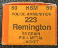 HSM POLICE AMMUNITION 223 REMINGTON 55 GR. FULL METAL JACKET 50 ROUNDS - 4