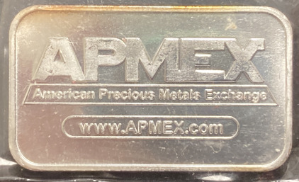APMEX ONE TROY OUNCE .999 FINE SILVER BAR &mdash; VERIFIED AUTHENTIC