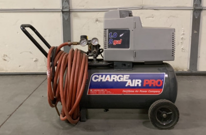 CHARGE AIR PRO 1.0 EIGHT GAL AIR COMPRESSOR WITH HOSE BY DEVILBISS AIR POWER COMPANY