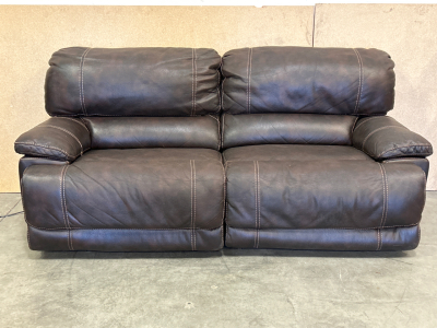FAUX-LEATHER ELECTRIC RECLINER- POWERS ON PLEASE INSPECT