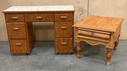 7 DRAWER VANITY STAND AND END TABLE - 42&rdquo;x 17-1/2&rdquo;x 30&rdquo; 24&rdquo;x 27&rdquo;x 22-1/2&rdquo;