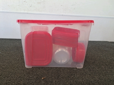 RED TUPPERWARE SET