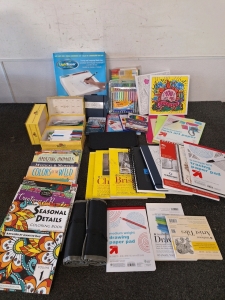 THE ULTIMATE LOT FOR ARTISTS! INCLUDES SKETCH BOOKS, COLORING BOOKS, PENCILS, MARKERS AND MORE!