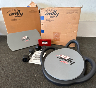 2 UNUSED AB DOLLY PLUS EXERCISE EQUIPMENT WITH INSTRUCTIONS AND VHS