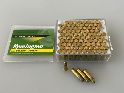 100 ROUNDS REMINGTON 22 LONG RIFLE GOLDEN BULLETS.