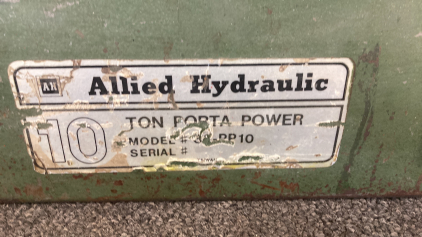 ALLIED HYDRAULIC 10 TON PORTA POWER FRAME JACK - PLEASE INSPECT