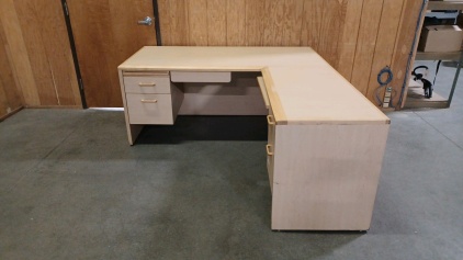 2-Piece L-Shaped Wood Office Desk