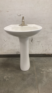 BATHROOM PEDESTAL SINK FIXTURE; PLEASE INSPECT
