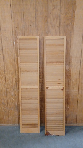 (2) Wood Closet Door Panels