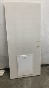 OUTSIDE DOOR WITH PUPPY DOOR 79&rdquo;X36&rdquo; AND PUPPY DOOR IS 15&rdquo;X21&rdquo;; PLEASE INSPECT