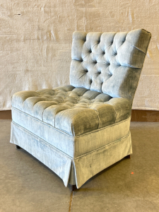 LIGHT BLUE ACCENT CHAIR; PLEASE INSPECT
