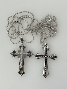 (2) GOTHIC CROSS NECKLACES; PLEASE INSPECT