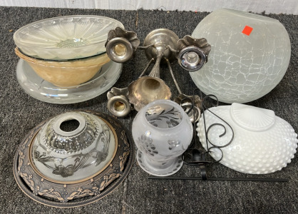 LIGHT FIXTURE COVERS AND CANDLE HOLDERS; PLEASE INSPECT