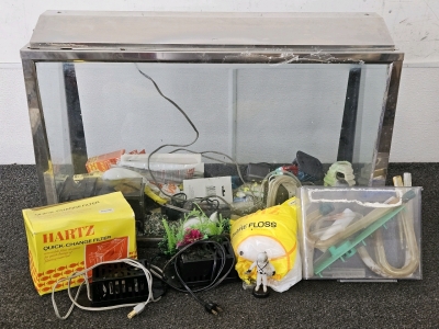 FISH TANK W/ ACCESSORIES, 30x12x18; PLEASE INSPECT