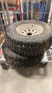 PAIR OF 5 LONG TIRES 15” RIM; PLEASE INSPECT