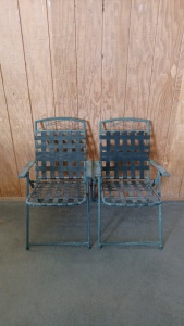 Pair of Metal-Framed Patio Chairs