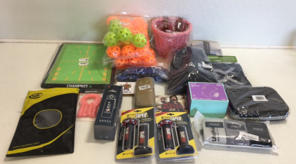 (2) Sets Of ProTaper Handle Bar Grips (1) Season 3 Hell On Wheels (2) Knee Braces (1) Professional Champkey Golf Practice Hitting Surface and More!!