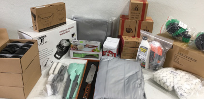 (3) 2pk Elk Eco Kids Stainless Steel Plates (1) Moss & Stone 8&rdquo; Electric Flipside Waffle Maker (1) Queen Air Mattress & Much More!!