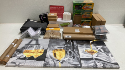 Electric Rat Zappers, Veggie Cutter, Assorted Wall Art and Posters, Wall Key Holders, Entry Mats, Coasters and more!