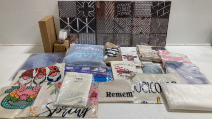 Canvas Wall Art, Key Wall Holders, Small Wall Hanging Organizers, Coasters, Dryer Lint Vac Attachment, Assorted Garden Flags, Pillow Covers, Table Covers and more!
