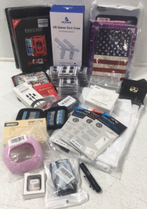 (1) Oculus Quest 2 Gun Case (1) IPad Mini 5/4 Case (1) &ldquo;Lucky Tree&rdquo; Kindle Case (2) Purple Kindle Case (1) American Flag IPad Mini Case (1) IPad Air 5th Gen Tablet Case (20) USB C Female to USB Male Adapter (1) Double Sided Projector Screen (1) Mini Drone