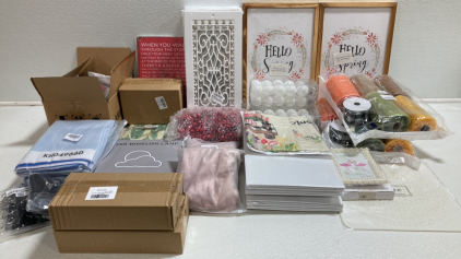 Seasonal Chalkbord Wall Art, Autumn Mesh Ribbon, Gift Boxes, String Lights, Candle Holders, Plastic Victorian Style Vent Covers, Large Stencils and more!