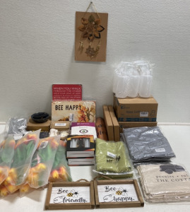Glass Coffee Cups w/ Silicone Bear Molds, Outdoor Pillow Covers, Artificial Tulips, Assorted Wall Art, Beeswax Candling Cones, Marble Incense Holders and more!