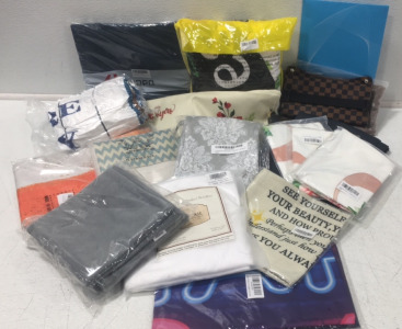(1) Pair 84&rdquo; Curtains (3) Floral Cushion Covers (1) 4pk Microfiber Pillowcases (4) &ldquo;Love&rdquo; Throw Pillowcases (1) Twin Blanket 80&rdquo;x60&rdquo; (1) 50&rdquo;x 60&rdquo; Blanket (1) Orange Curtain&hellip; and more