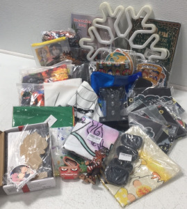 (1) Anime Lamp (1) Pkg of Wizard Silicone Wristbands (2) Decorative Lamps (16) Harry Potter Flags (1) 50&rdquo;x70&rdquo; Blanket (2) Boys 3D Print Shirts (1) Spirder Pillowcase (1) Case for AirPods &hellip; and More