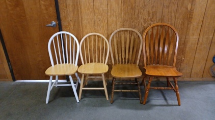 (4) Wood Dining Chairs
