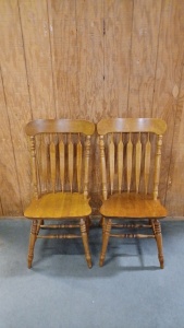 Pair of 41" H Wood Dining Chairs