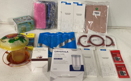 (6) Jsaux Usb-C To Usb-C Charging Cable, (1) Ipad Pro 11 Case, (1) Crystala Drink Filters, (2) 512GB Memory Card, (1) 6 Pack Of Iphone Chargers And More