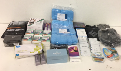 (1) Hobfu Non Contact Thermometer (2) Waterproof Meat Thermometers (1) True Know Booty Bands Set (1) Baren Foot Calise Eraser set (1) True Know Exercise Band Set and Much More Health and Beauty Products!!