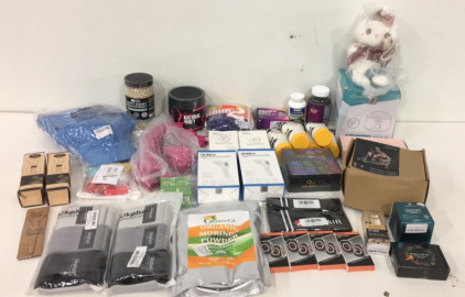(2) Ukphail Home Resistance Band Sets (2) Reed Diffuser sets (2) Hobfu No Contact Thermometers (5) Pattern Hydration Shampoo (1) L&rsquo;Or&eacute;al Paris Anti Aging Cream (1) Lansley. All Over Wax Warmer Kit and More!