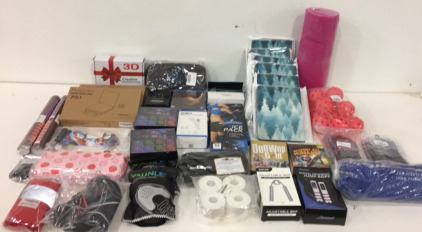 (1) Movtotop Digital Counting Jump Rope (2) Qyzl 75&rsquo; LED Light Strips (1) Hannibal Lecture Trilogy Blu Ray Set (6) IPad 10 cases and More!!